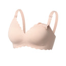 Root Technology Ltd Nursing Bra Momcozy Jelly Strip 36 to 38 Inch Chest Large Beige Back Hook and Eye Closure Adjustable Shoulder Strap 