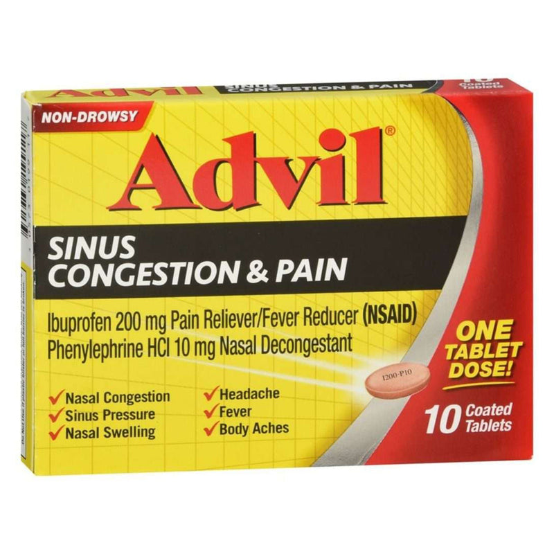 Advil Sinus Congestion & Pain Tablets (Box of 10)