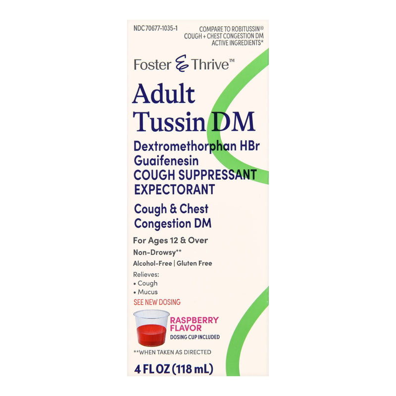 Foster & Thrive Adult Tussin DM Liquid, Raspberry Flavor (Each)