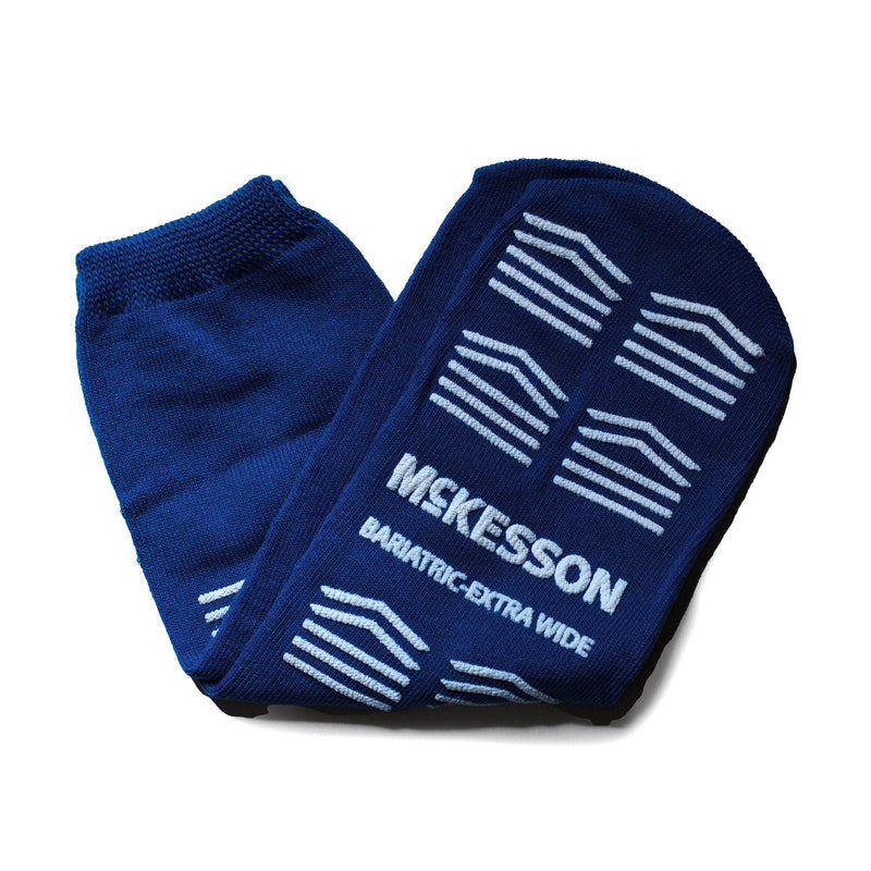 McKesson Slipper Socks, Single Tread, Bariatric, Kingfisher Blue (Case of 48 Pairs)