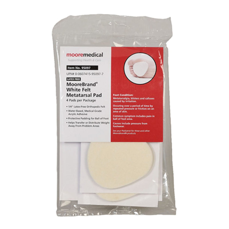 MooreBrand White Felt Metatarsal Pad (Case of 192)