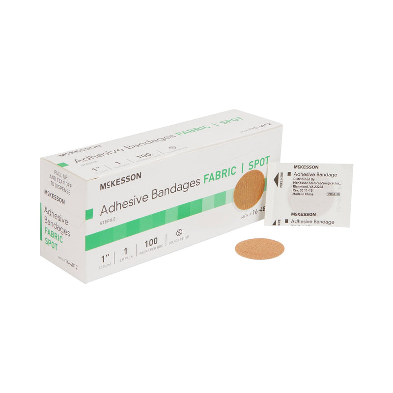McKesson Brand McKesson Round Tan Adhesive Spot Bandage, 1 Inch (2400/CS) 