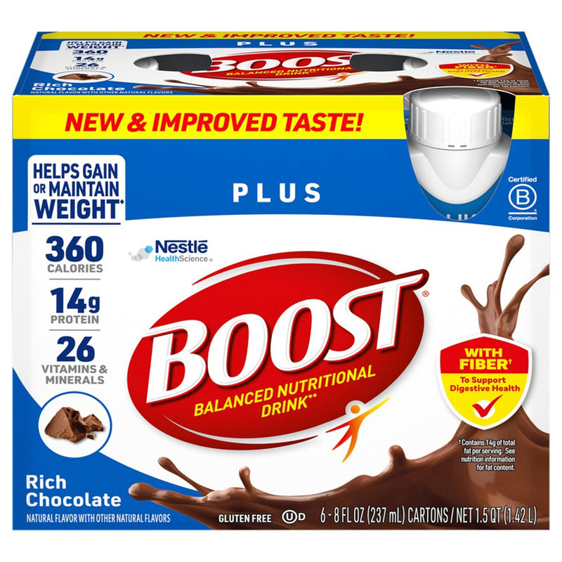 Nestle Healthcare Nutrition Boost Plus Vanilla Balanced Nutritional Drink, 8-ounce bottle (24/CS) 