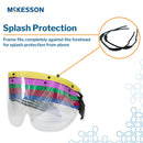 Eye Shield with Dispenser McKesson Pre-Assembled Anti-fog / Anti-glare / Anti-static Coating Clear Tint Plastic Film Lens Black Frame Over Ear One Size Fits Most (Case of 120)