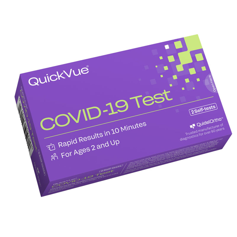 QuickVue At-Home Over-the-Counter COVID-19 Test Kit, Two Tests (Case of 48)