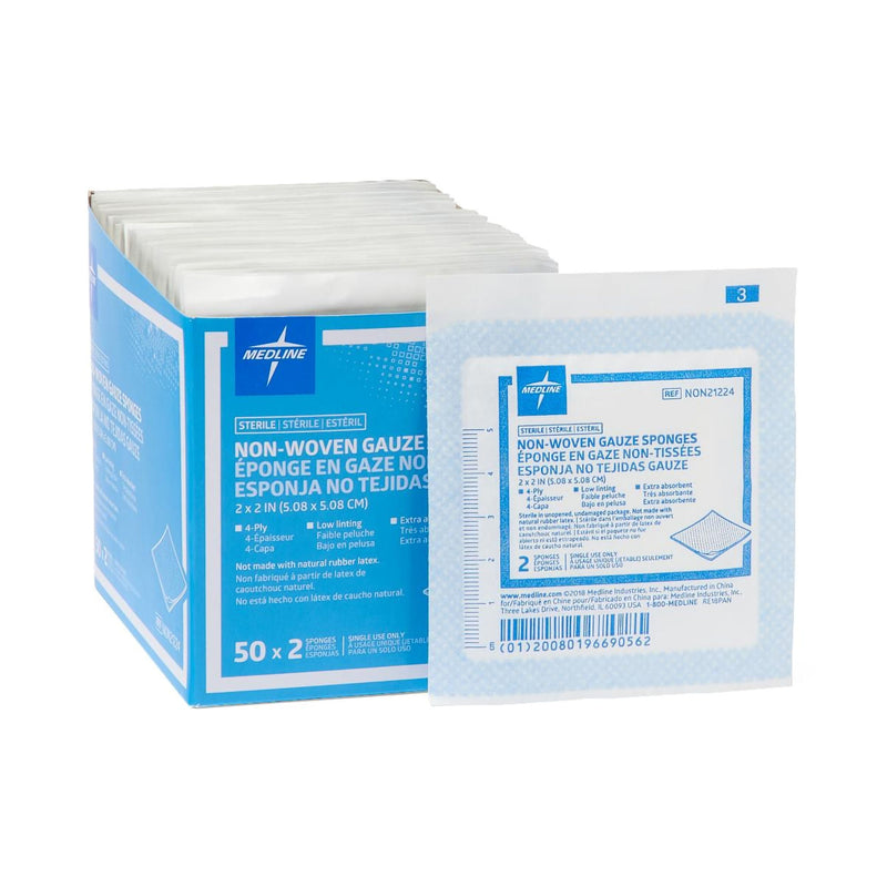 Avant Gauze Sterile Nonwoven Sponge, 2 x 2 Inch, 4-Ply (Case of 1500)