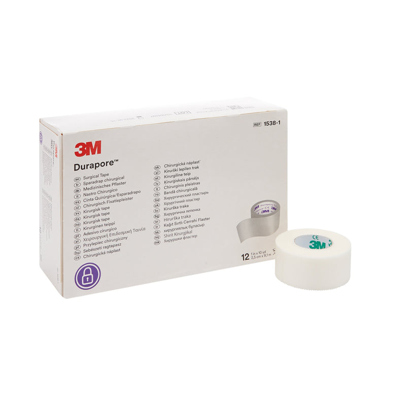 Solventum Corporation 3M Durapore Silk-Like Cloth Medical Tape,1 Inch x 10 Yard (120/CS) 