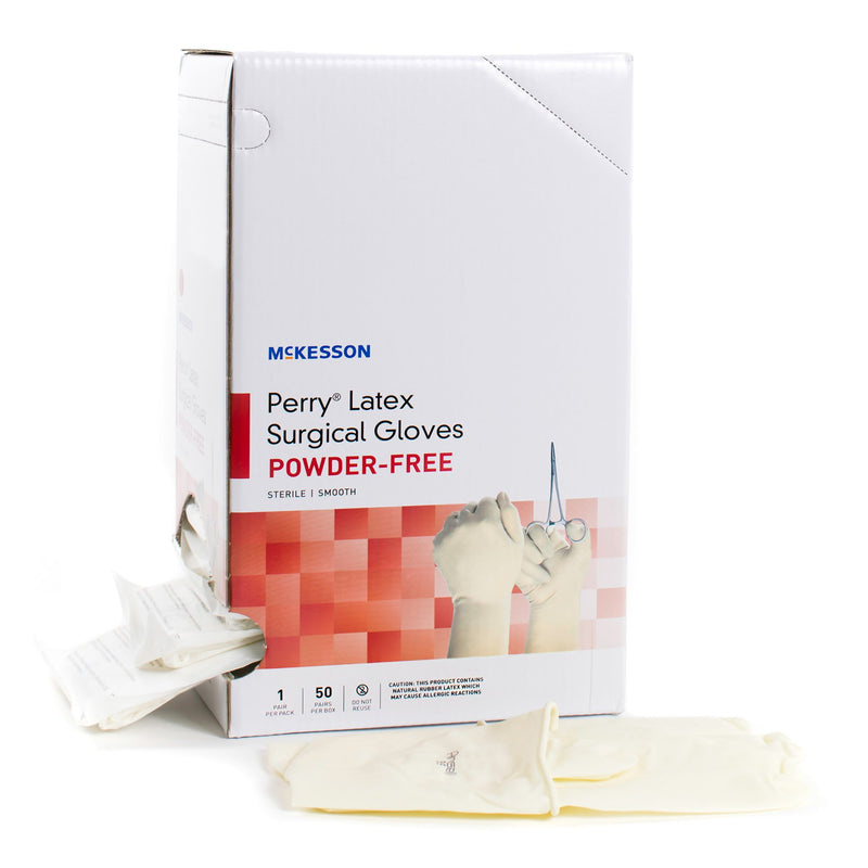 McKesson Perry Performance Plus Surgical Glove, Size 7, Cream (Case of 4 Boxes)