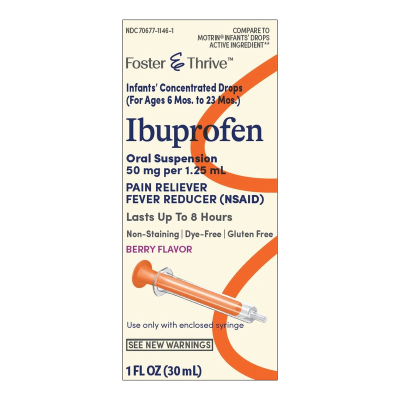 Foster & Thrive Ibuprofen 50 mg Per 1.25 mL Infants' Concentrated Drops Berry (Each)