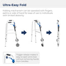 Drive DeVilbiss Healthcare drive Aluminum Dual Release Folding Walker, 32 – 39 Inch Height 