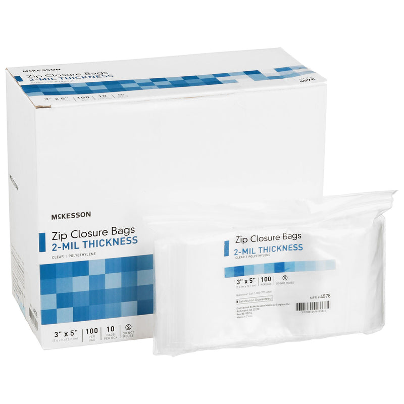 McKesson Zip Closure Bag, 3 x 5 in. (Case of 12000)