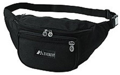 Everest Trading Corp Fanny Pack Black Polyester 13.5 X 5.5 X 3.5 Inch 