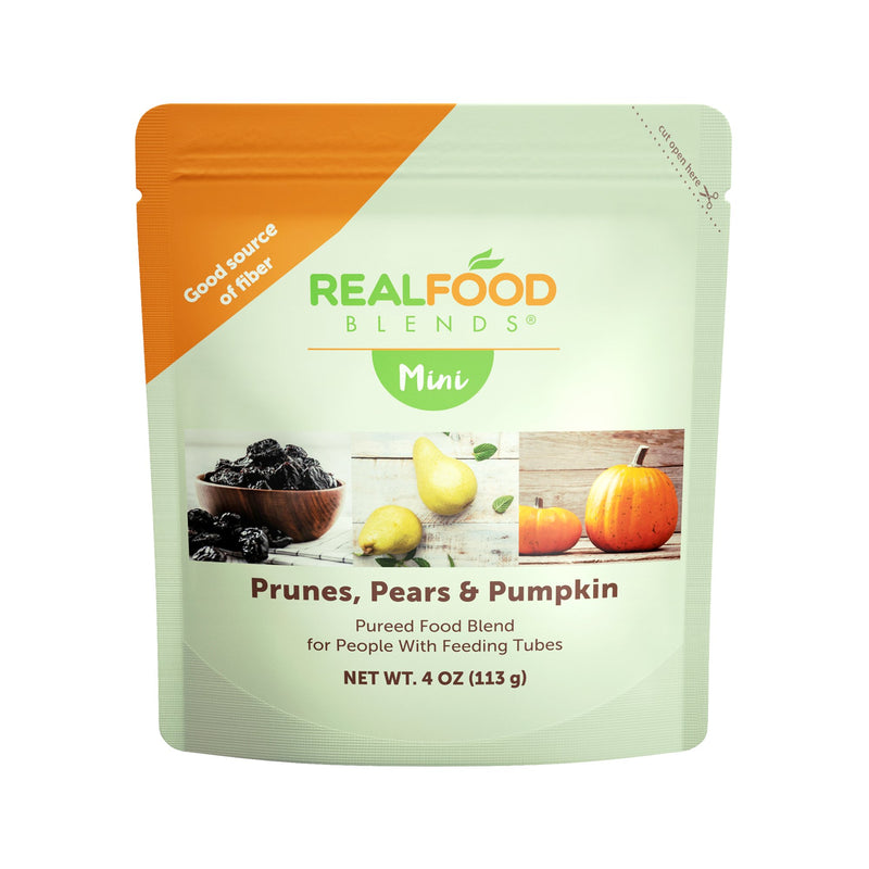 Tube Feeding Formula Real Food Blends Mini Prunes / Pears / Pumpkin Flavor Liquid 4 oz. Pouch (Case of 12)