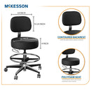 McKesson Brand McKesson Exam Stool, Black, with Backrest