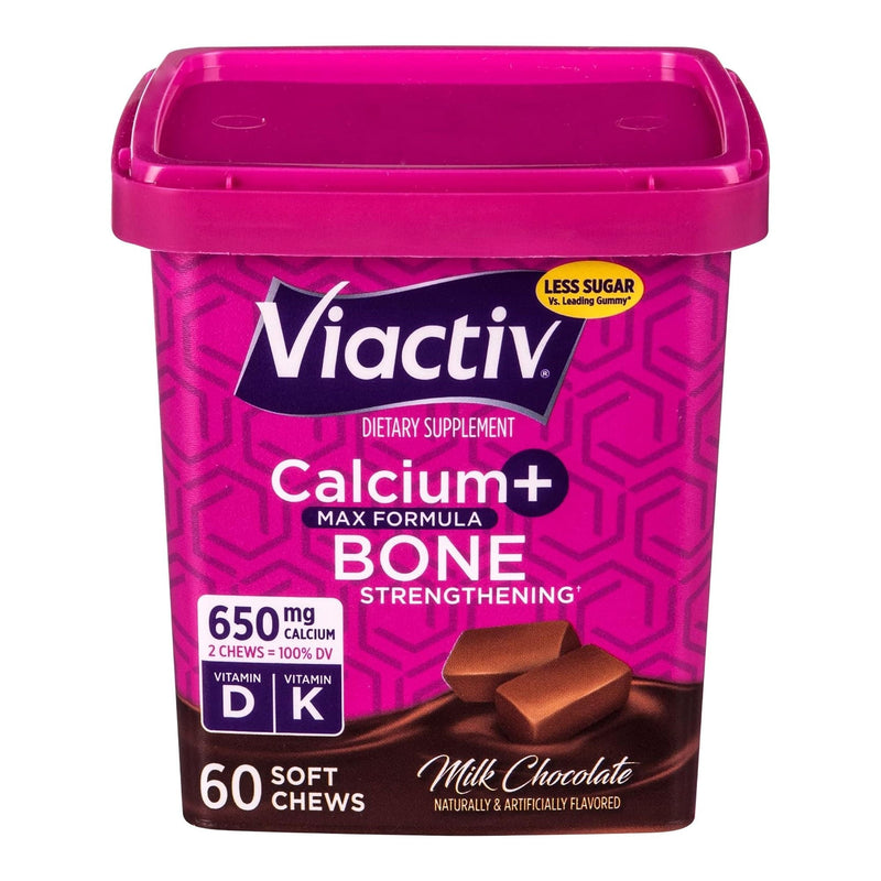 Dietary Supplement Viactiv Calcium / Vitamin D / Vitamin K 650 mg - 500 IU - 40 mcg Strength Chewable Tablet 60 per Box Milk Chocolate Flavor 