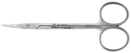 BR Surgical BR Undermining Scissors, curved, flat pointed tip, 4½"