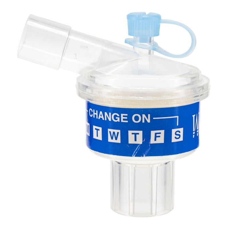 Heat and Moisture Exchanger with Filter Westmed 28.4 mg H₂O/L @ VT 500 mL 2.29 cm H₂0 @ 30 LPM Angled 
