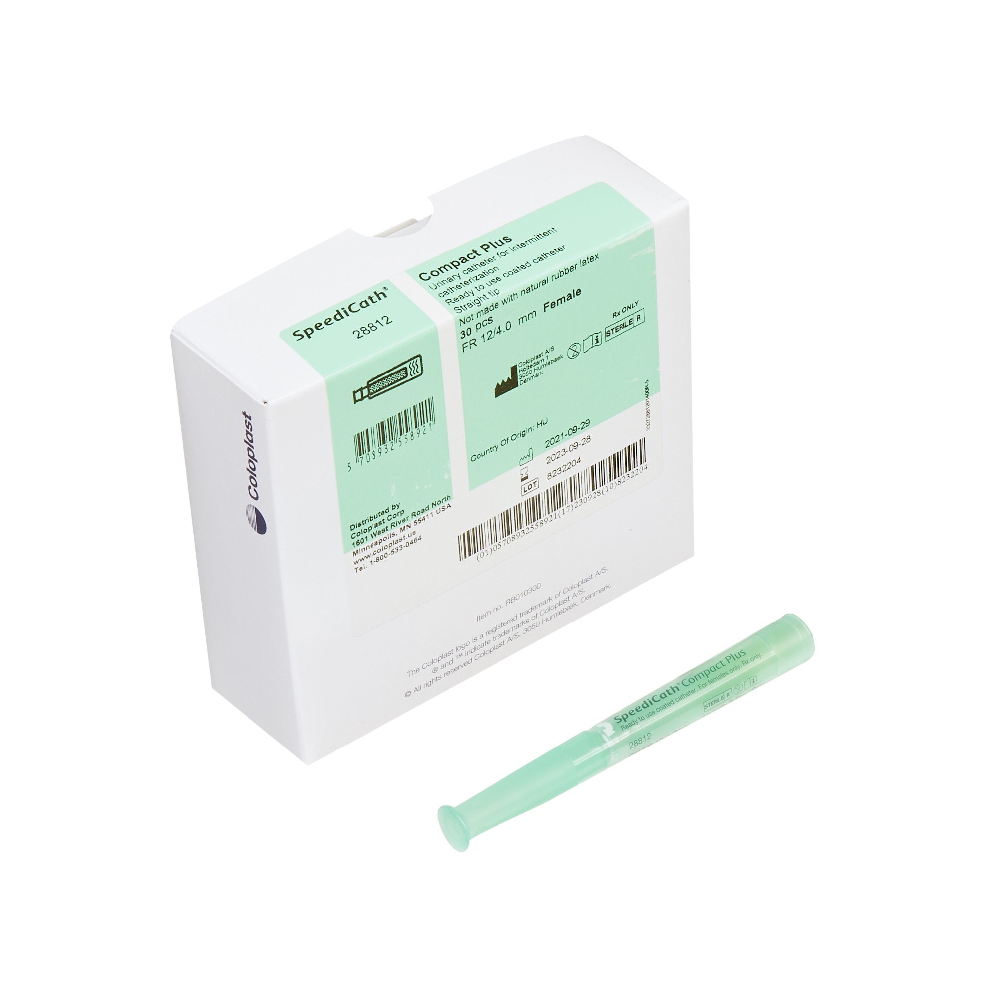 Urethral Catheter SpeediCath Compact Plus Straight Tip Hydrophilic Coated Polyurethane 12 Fr. 2-3/4 Inch Length 