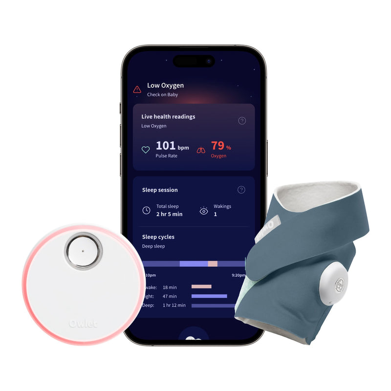 Owlet Dream Sock Smart Baby Monitor, Track Heart Rate and Oxygen, Blue (Each) 
