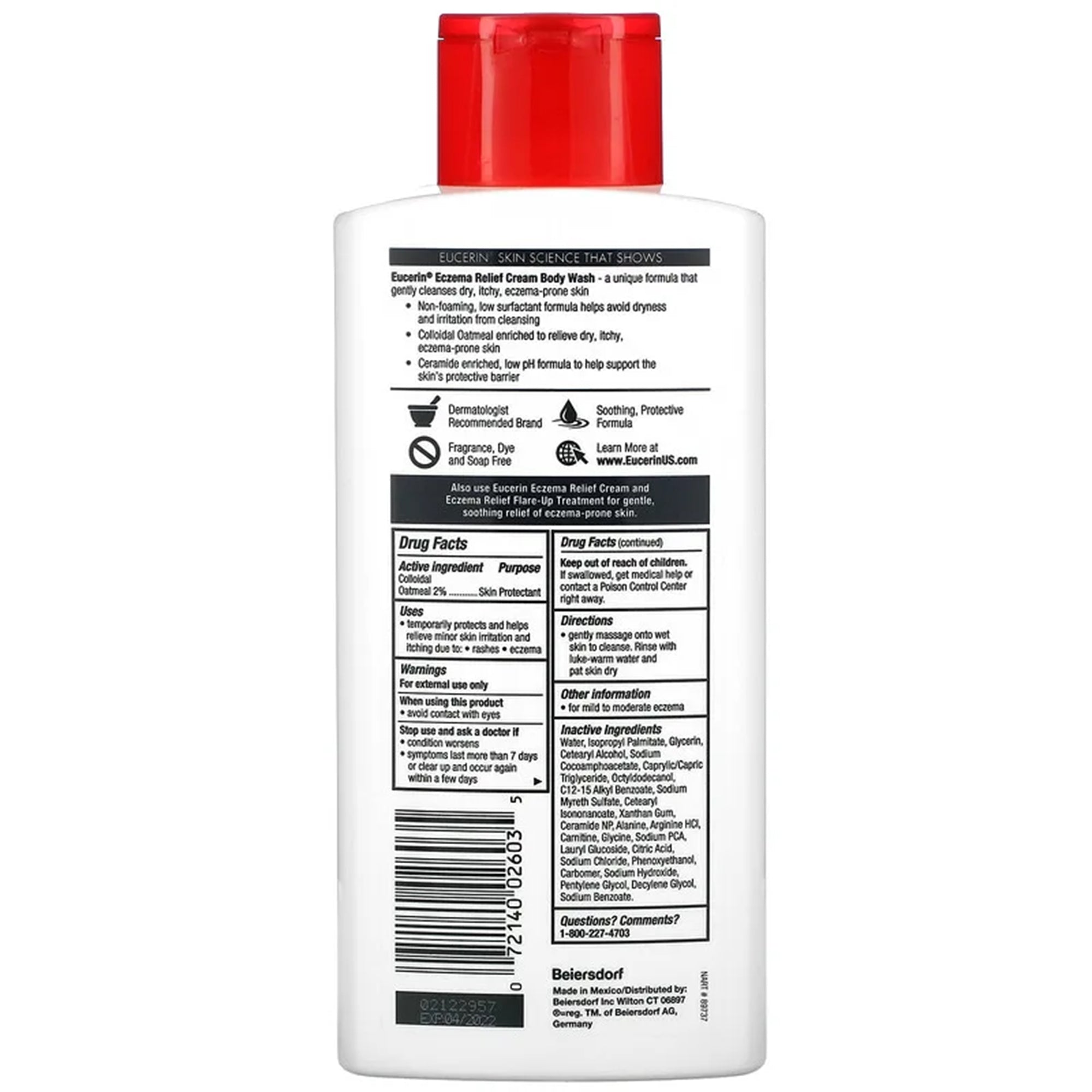 Beiersdorf Eucerin Eczema Relief Cream and Body Wash, 13.5 oz. 