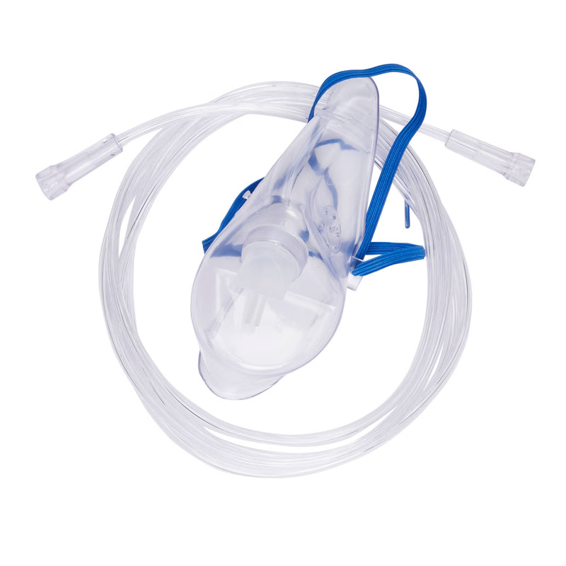 Oxygen Mask McKesson Elongated Style Adult One Size Fits Most Adjustable Head Strap (Case of 50)