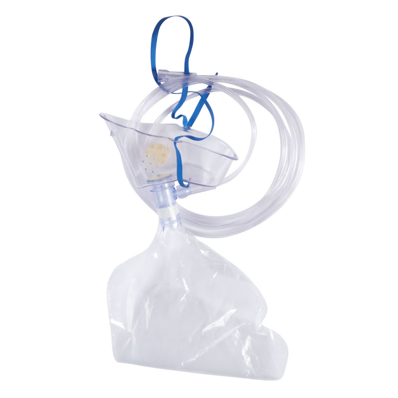NonRebreather Oxygen Mask McKesson Elongated Style Adult One Size Fits Most Adjustable Head Strap / Nose Clip (Case of 50)