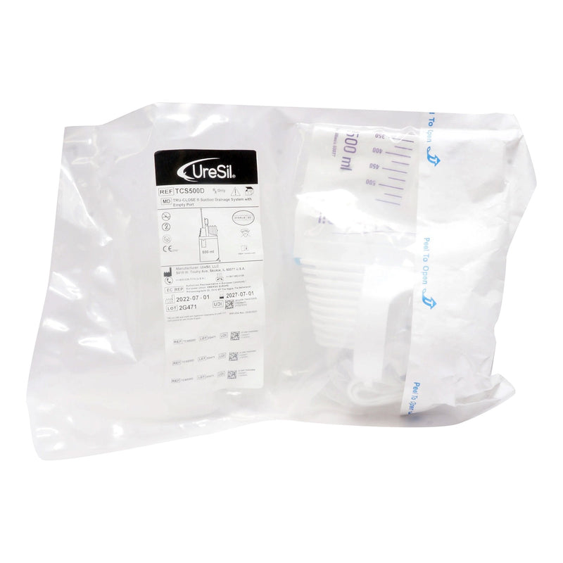 Suction Drainage Bag Tru-Close 20 Inch Tubing 500 mL Sterile Anti-Reflux Barrier 