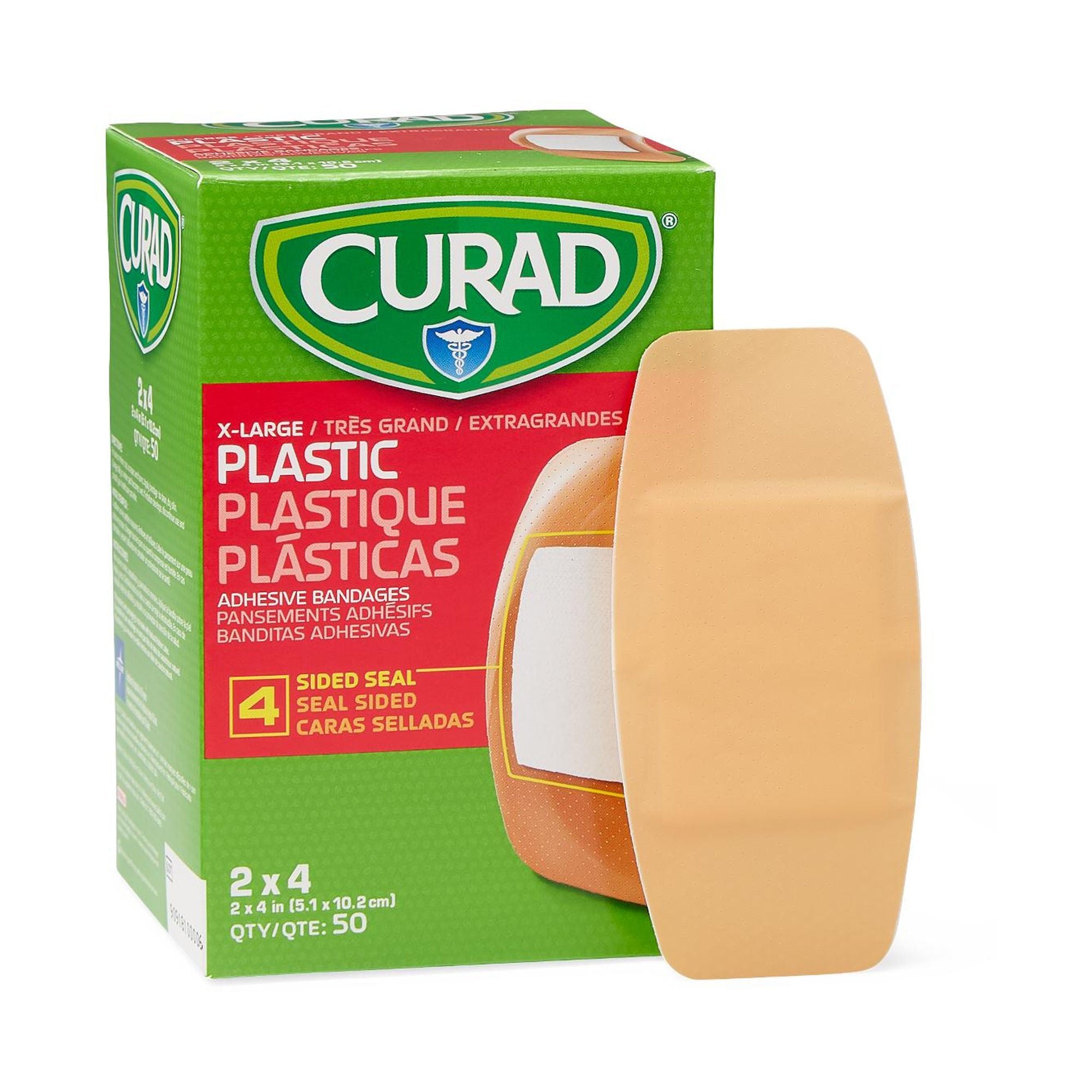 Curad Tan Adhesive Strip, 2 x 4 Inch (Case of 600)