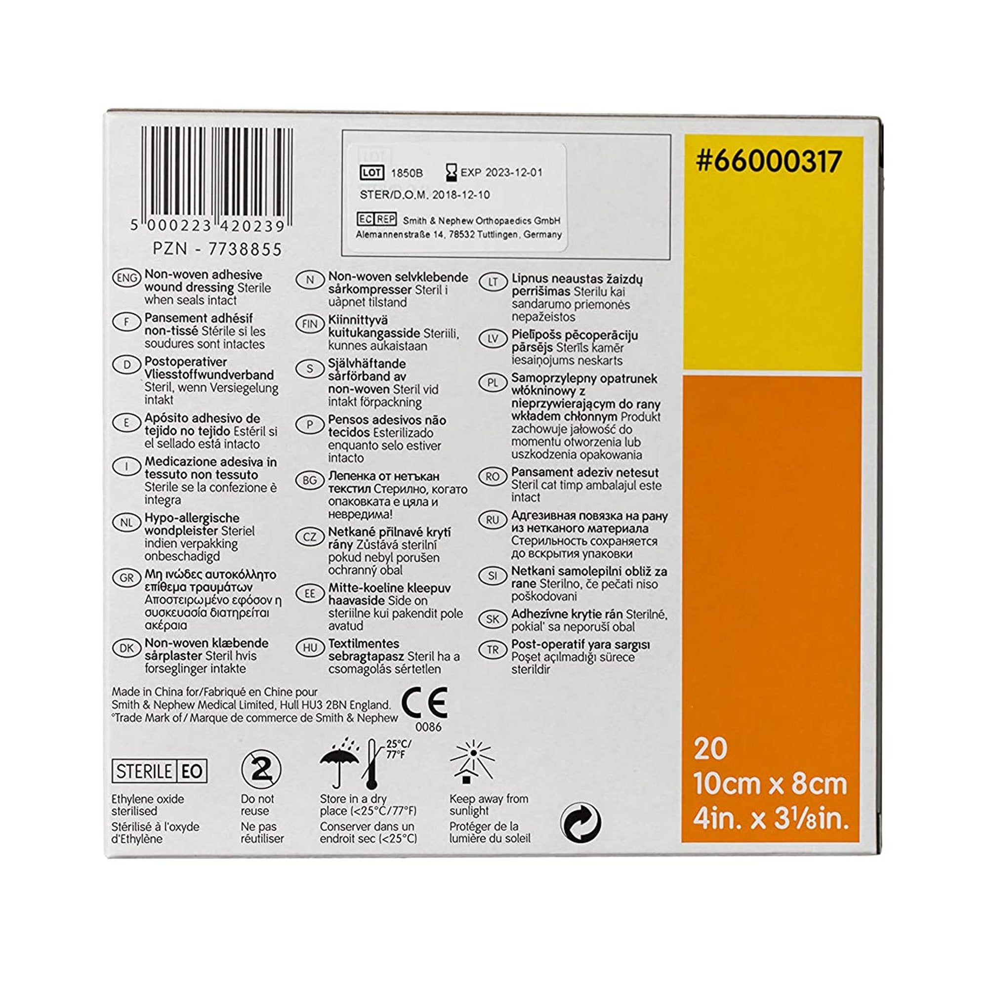 Smith & Nephew Primapore Adhesive Dressing, 8 x 10 Centimeter (200/CS) 