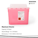 McKesson Brand McKesson Prevent Two-Piece Sharps Container, 5.4 Quart, 11 x 12 x 4-3/4 Inch (20/CS) 