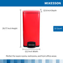 McKesson Red Square Step-On Trash Can, 8 gallon (Case)