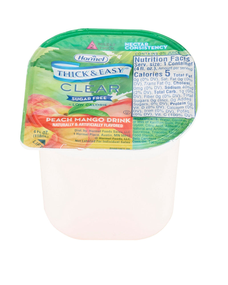 Thick & Easy Clear Nectar Consistency Sugar-Free Peach Mango Thickened Beverage (Case of 24) 