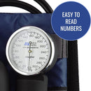 Mabis Match Mates Manual Aneroid Sphygmomanometer with Cuff, Dark Blue 