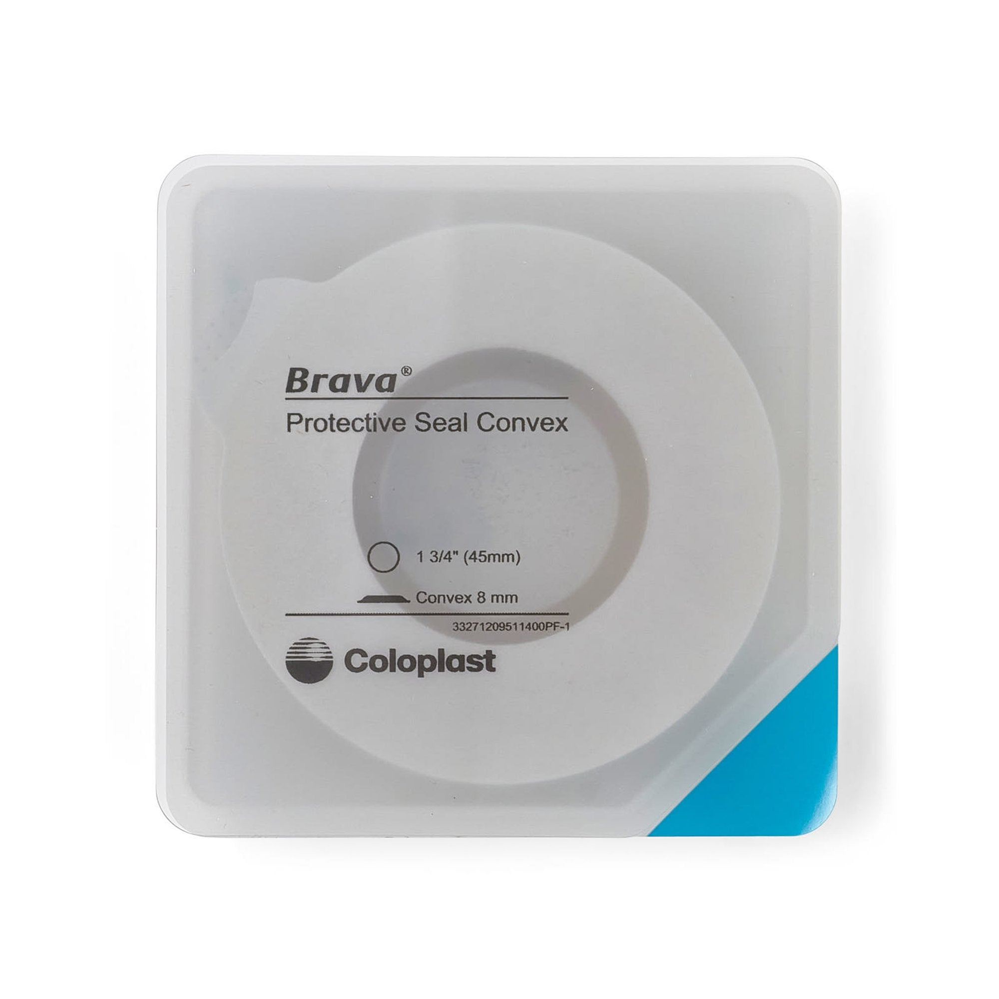 Coloplast Ostomy Seal Brava Convex, Starter Hole 1-3/4 Inch (45mm) For Use with Ostomy Pouch (10/BX) 