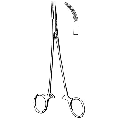 Sklar Adson Hemostatic Forceps (CensiTrac Marked) - 7-1/4", Curved, Half-Serrated Jaws - 50-1472c 