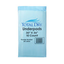 Secure Personal Care Products TotalDry Incontinence Underpads, Heavy Absorbency, Blue, 30 x 36 Inch (100/CS) 