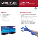 Microflex Medical Microflex Cobalt Nitrile Exam Glove, Large, Blue (1000/CS) 