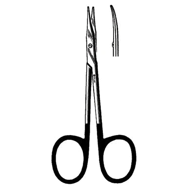 Sklarhone Stevens Tenotomy Scissors - 4-1/2", Curved, Blunt/Blunt, 1 Razor Edge, 1 Standard Edge - 23-1342 