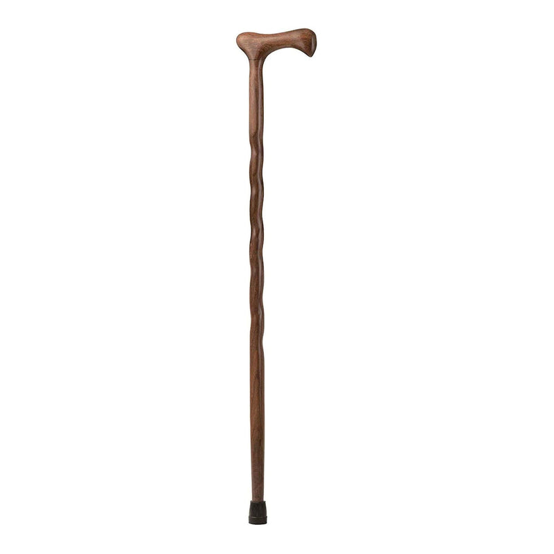 Brazos Twisted Walnut Cane with T-Handle, 37-Inch Height