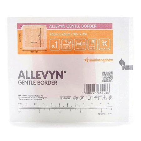 Smith & Nephew Allevyn Gentle Border - Advanced Foam Wound Dressings 7.5 X 7.5 Cm (3" X 3") 