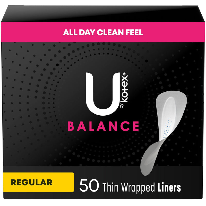 Kimberly Clark U by Kotex Balance Thin Wrapped Panty Liners, Regular (50/BX) 