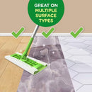 Saturated Wet Mop Pad Swiffer Wet Bound Edge White Cloth Disposable (72/CT)