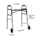 McKesson Junior Aluminum Folding Walker, 25 – 32¼ Inch Height (Each)