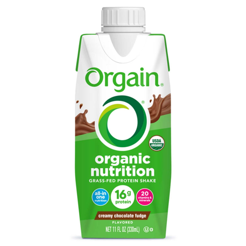 Oral Supplement Orgain Organic Nutrition Shake Creamy Chocolate Fudge Flavor Liquid 11 oz. Carton (Case of 12) 