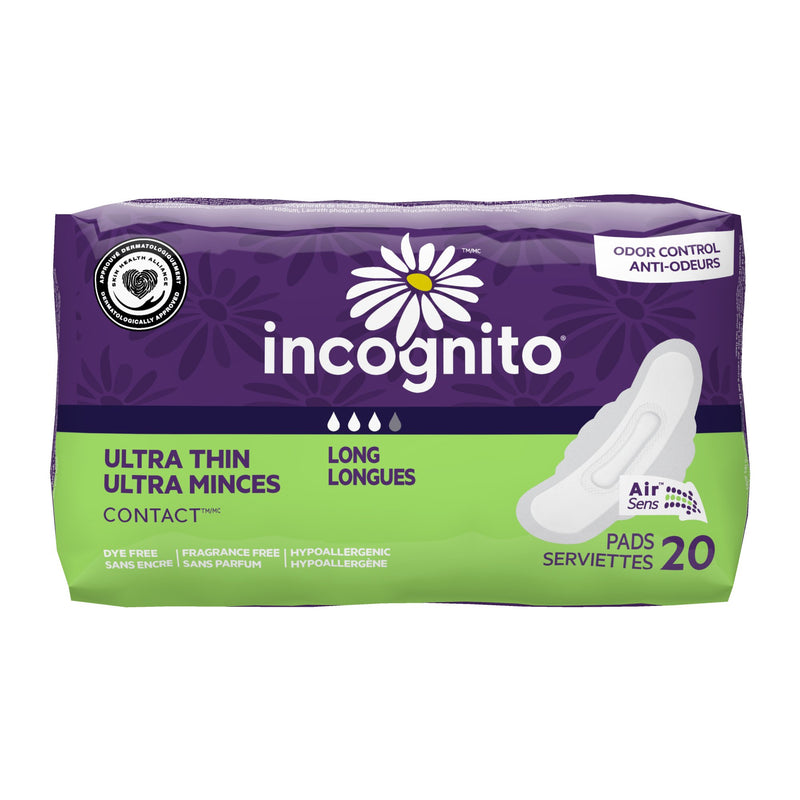First Quality Products LLC Feminine Pad Incognito Ultra Thin Super with Winghs Heavy Absorbency (160/CS)