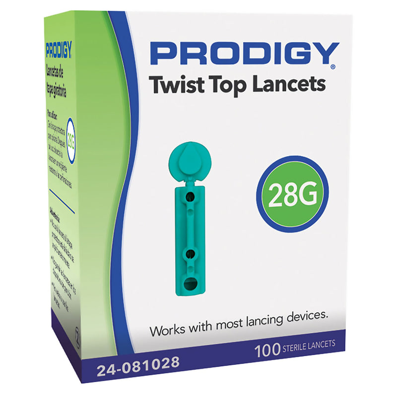 Lancet for Lancing Device Prodigy 28 Gauge Non-Safety Twist Off Cap Finger (Case of 5000)