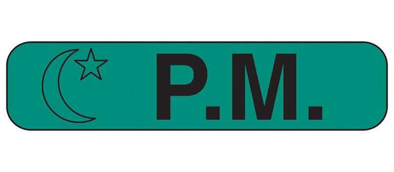 Health Care Logistics Pre-Printed Label Barkley Auxiliary Label Green Paper P.M Black Safety and Instructional 3/8 X 1-5/8 Inch (1000/PK) 