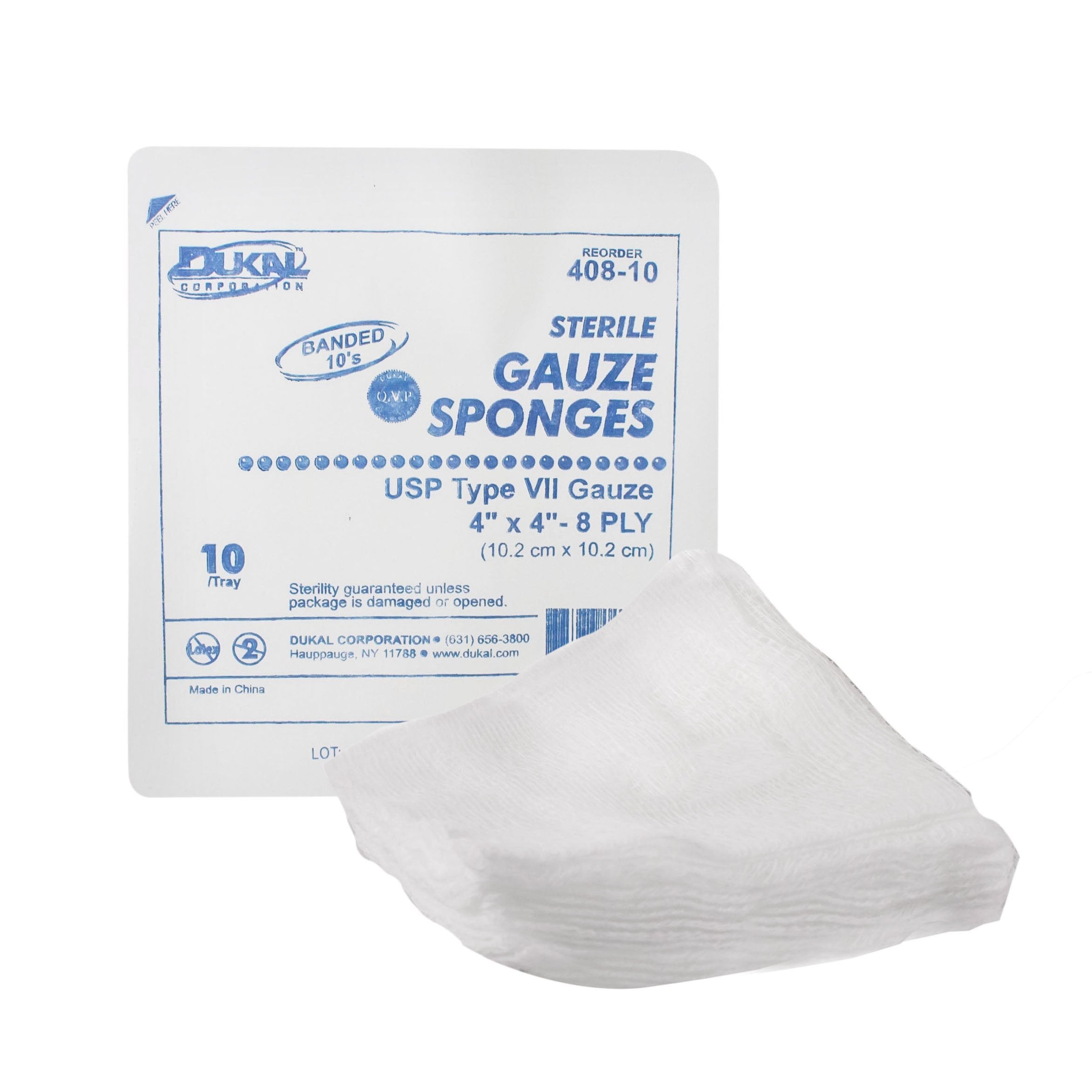 Dukal Dukal Sterile USP Type VII Gauze Sponge, 4 x 4 Inch, 8-Ply (1280/CS)