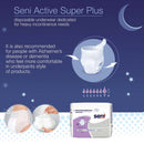 Seni Active Super Plus Overnight Heavy Absorbent Underwear, Large (Case of 32)