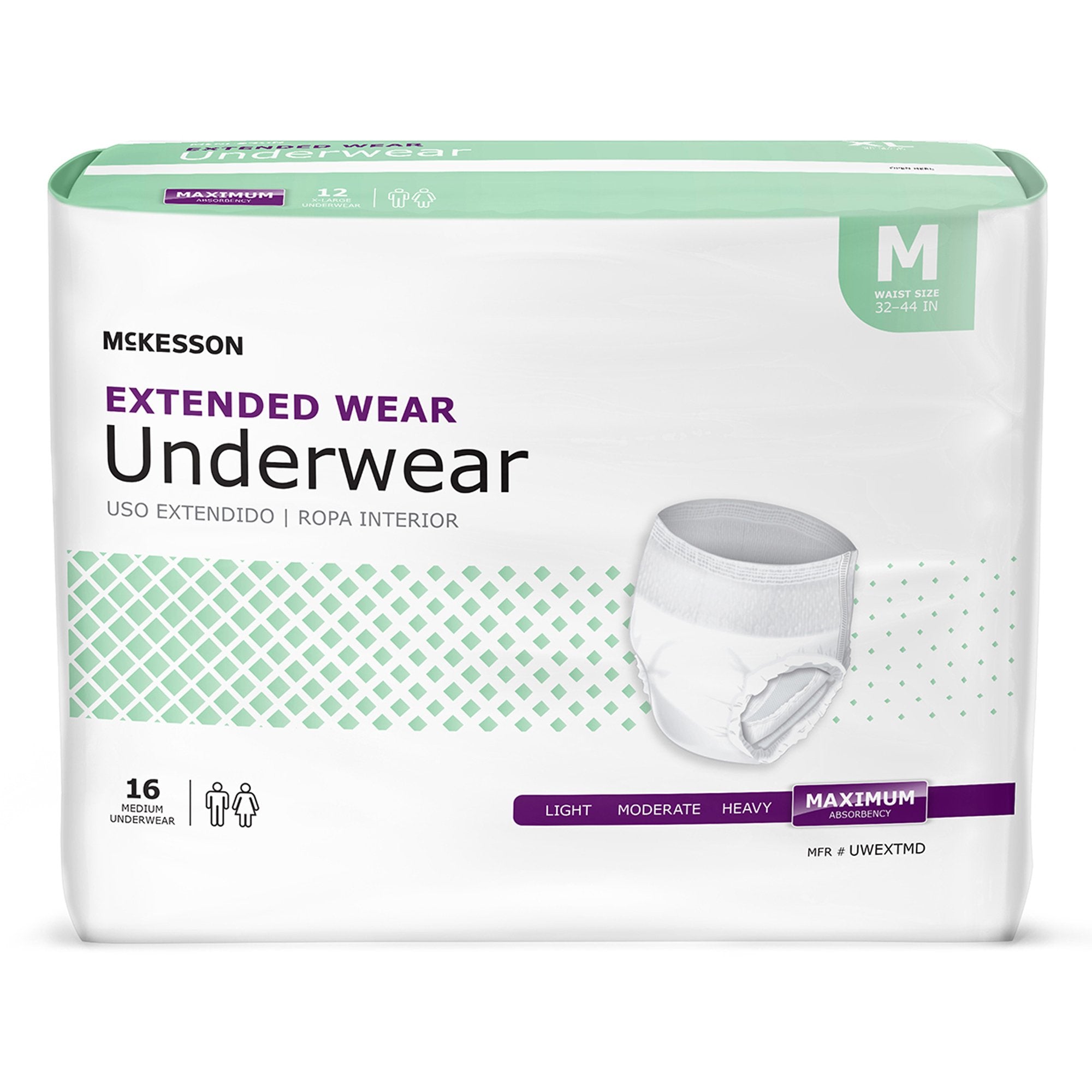McKesson Brand McKesson Extended Wear Maximum Absorbency Underwear, Medium (64/CS) 